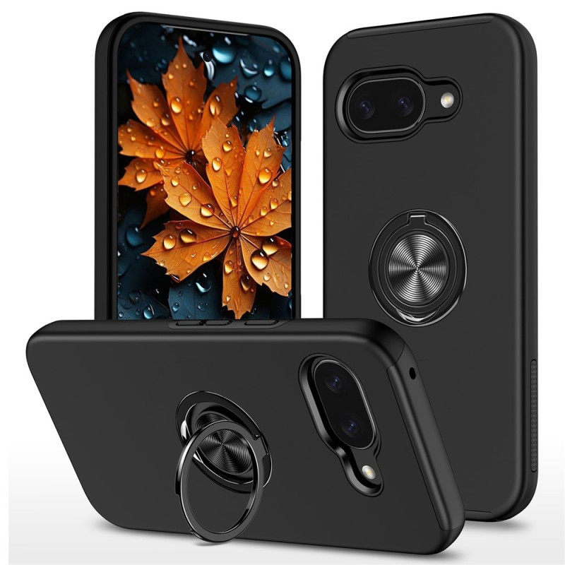 Google Pixel 10a Skalsormenrengasjalustan hybridikotelo - Musta