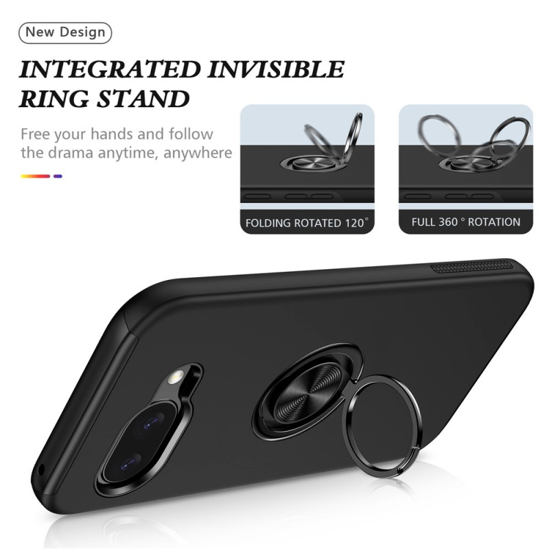 Til Google Pixel 10a SkalFingerring Kickstand Hybrid Taske - Sort