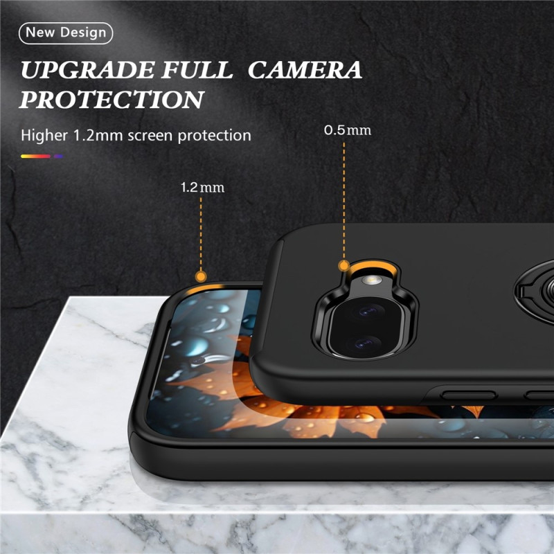 For Google Pixel 10a Skal Finger Ring Kickstand Hybrid Case - Black