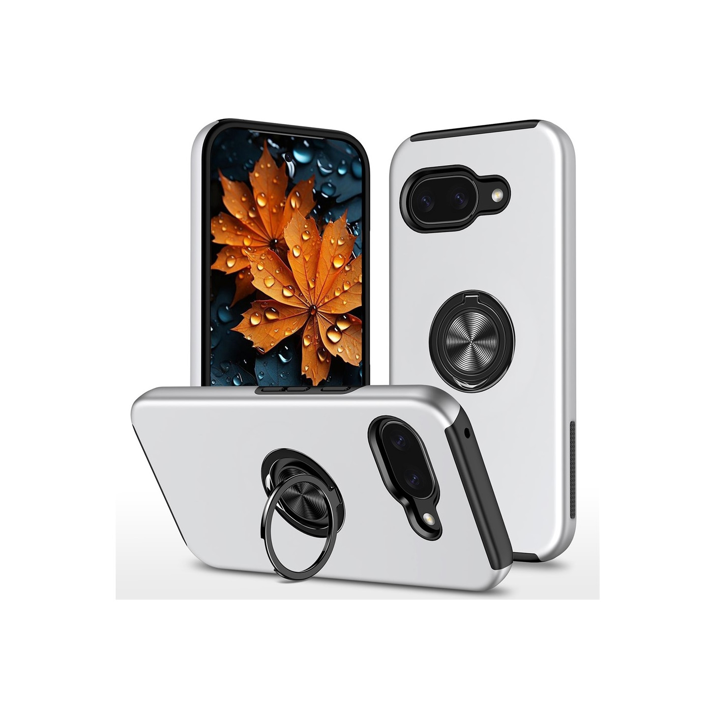 Til Google Pixel 10a SkalFingerring Kickstand Hybrid Taske