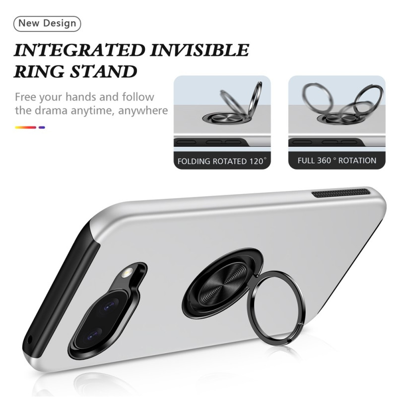 Till Pixel 10a Skal Hybrid skal med Finger Ring - Silver