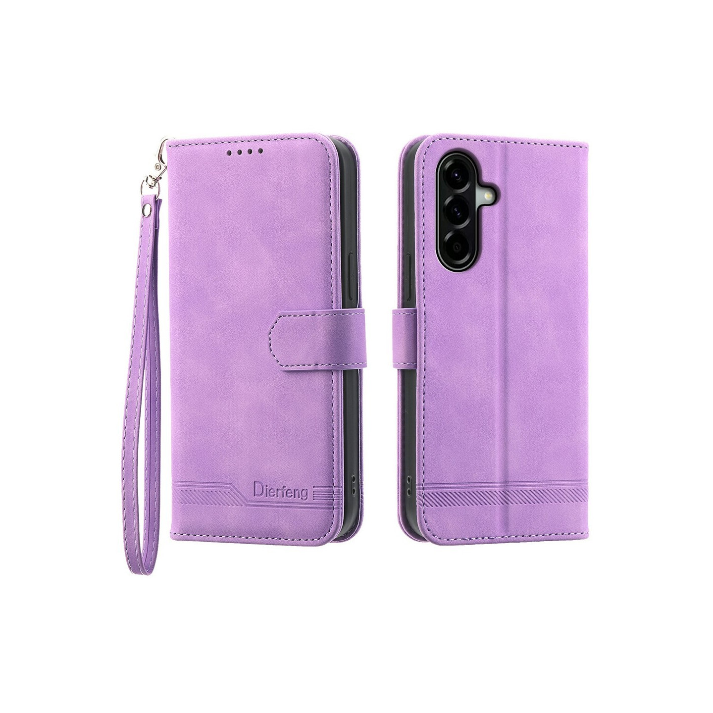 DIERFENG Samsung Galaxy A37 5G Lompakkokotelo Linjakuvio Teline ja Rannelenkki