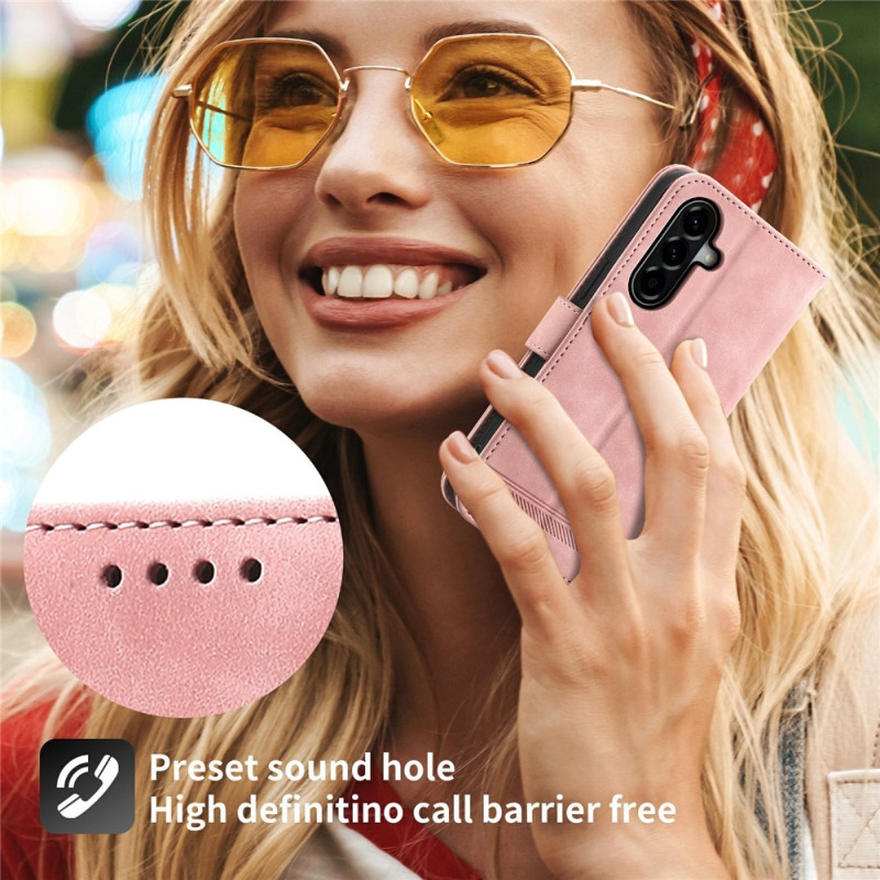 DIERFENG Samsung Galaxy A37 5G Lompakkokotelo Linjakuvio Teline ja Rannelenkki