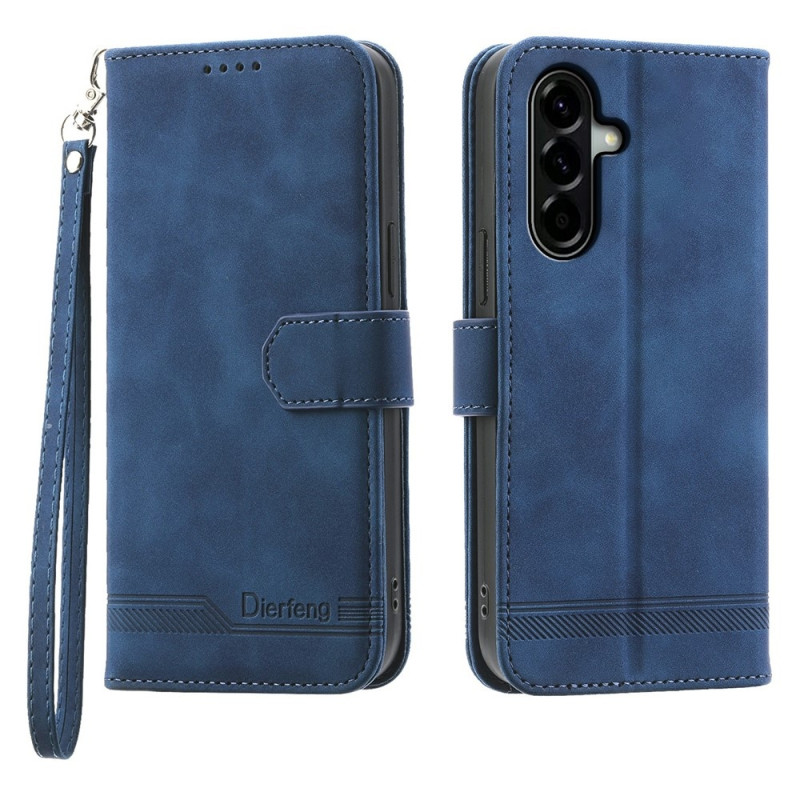 DIERFENG For Samsung Galaxy A37 5G Wallet Case with Stand and Wrist Strap