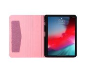 Till iPad Air 13 (2024) Vikbart fodral korthållare Tygtextur - Rosa