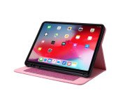 Till iPad Air 13 (2024) Vikbart fodral korthållare Tygtextur - Rosa