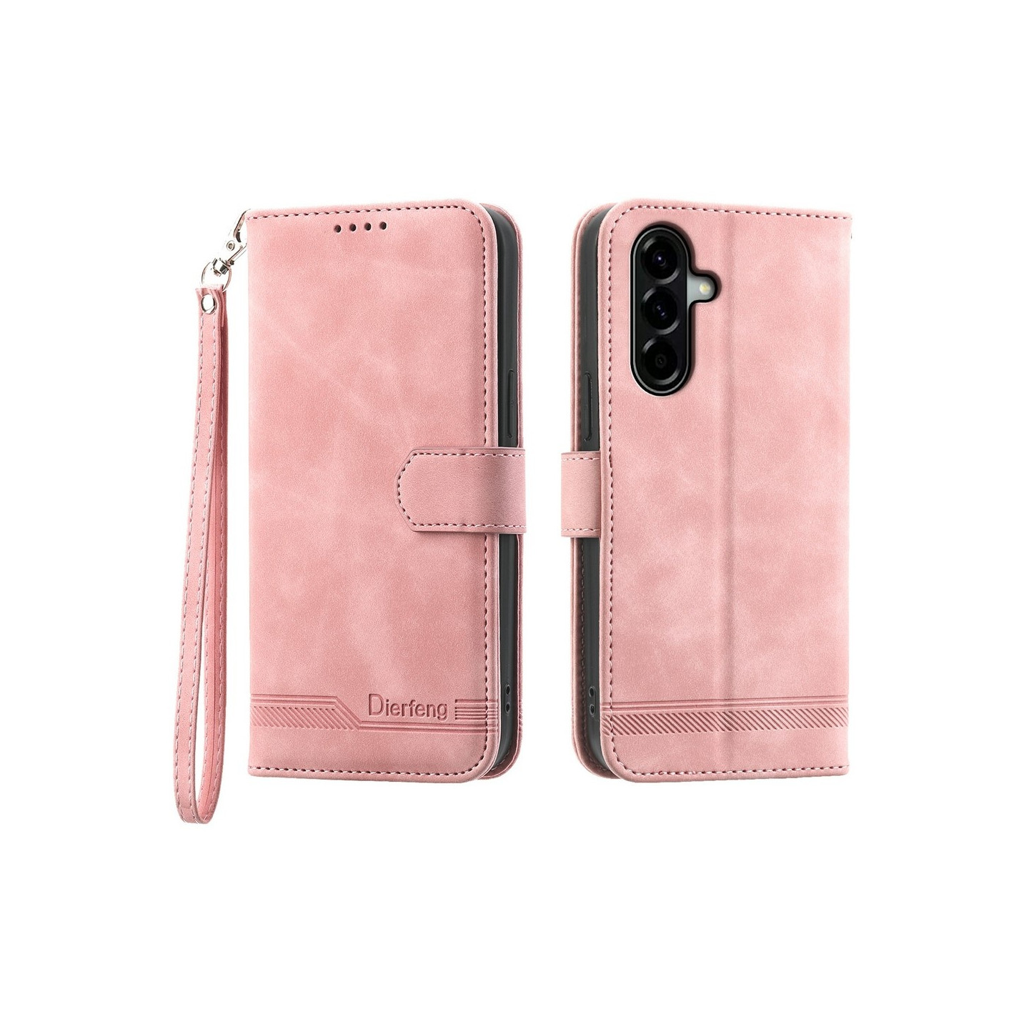 DIERFENG För Samsung Galaxy A57 5G Plånboksfodral med Stativ och Handledsrem