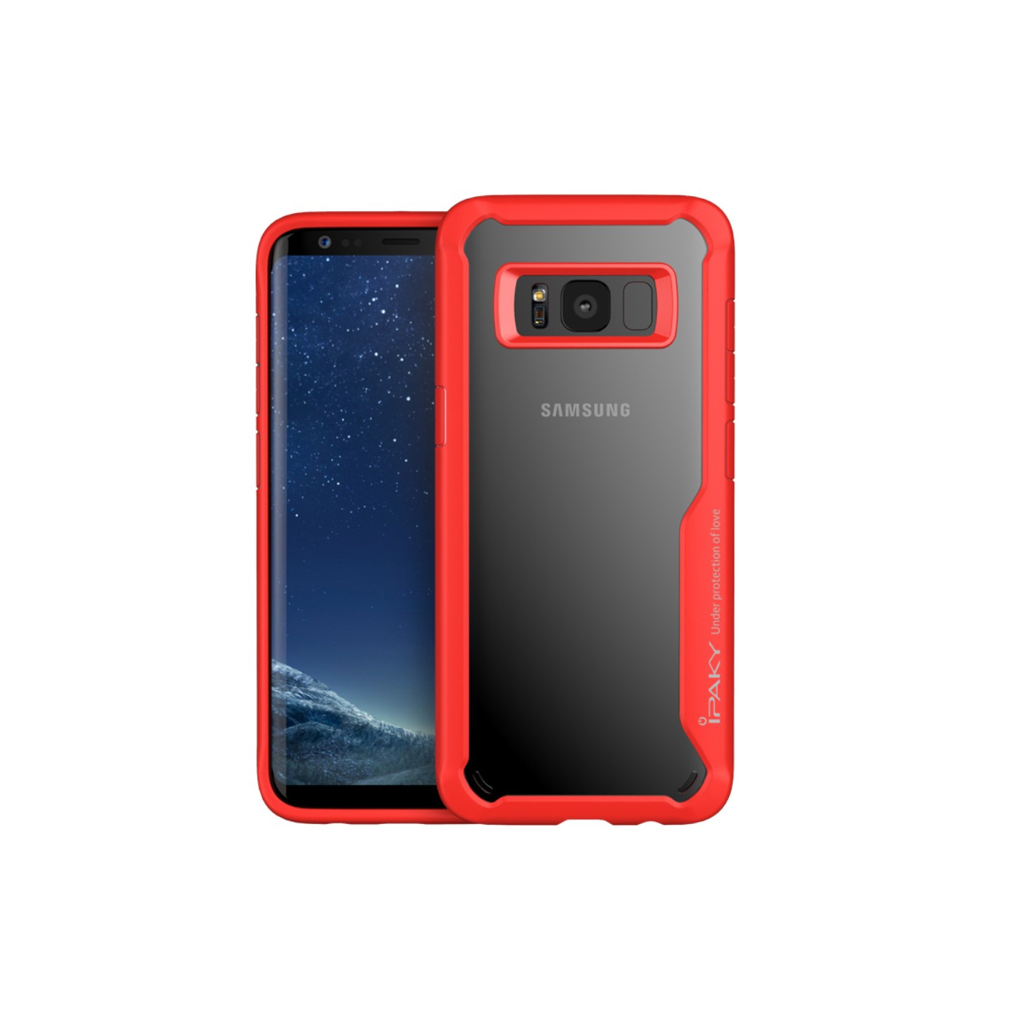 IPAKY Samsung Galaxy S8 Plus TPU Hybrid Skal - Red