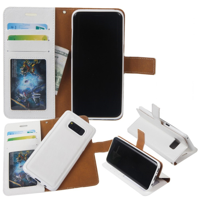 Samsung Galaxy S8 - 2 i 1 Lommebok - deksel/Deksel - Hvit