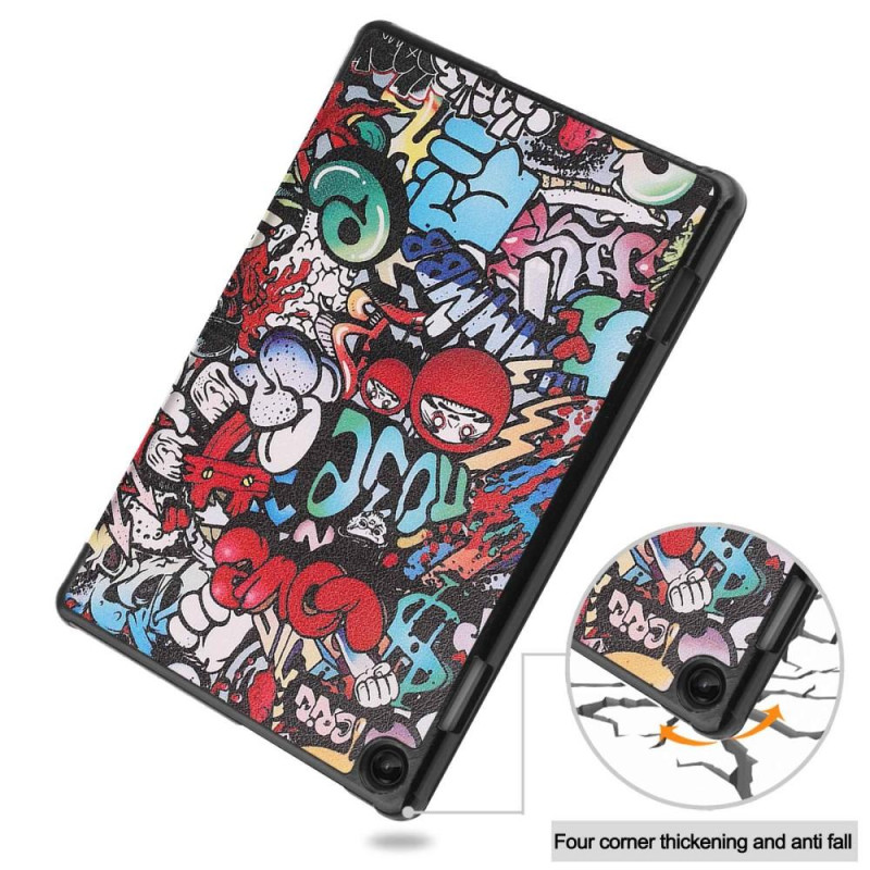 For Lenovo Tab M10 (Gen 3) Trifold Stand Cover - Graffiti