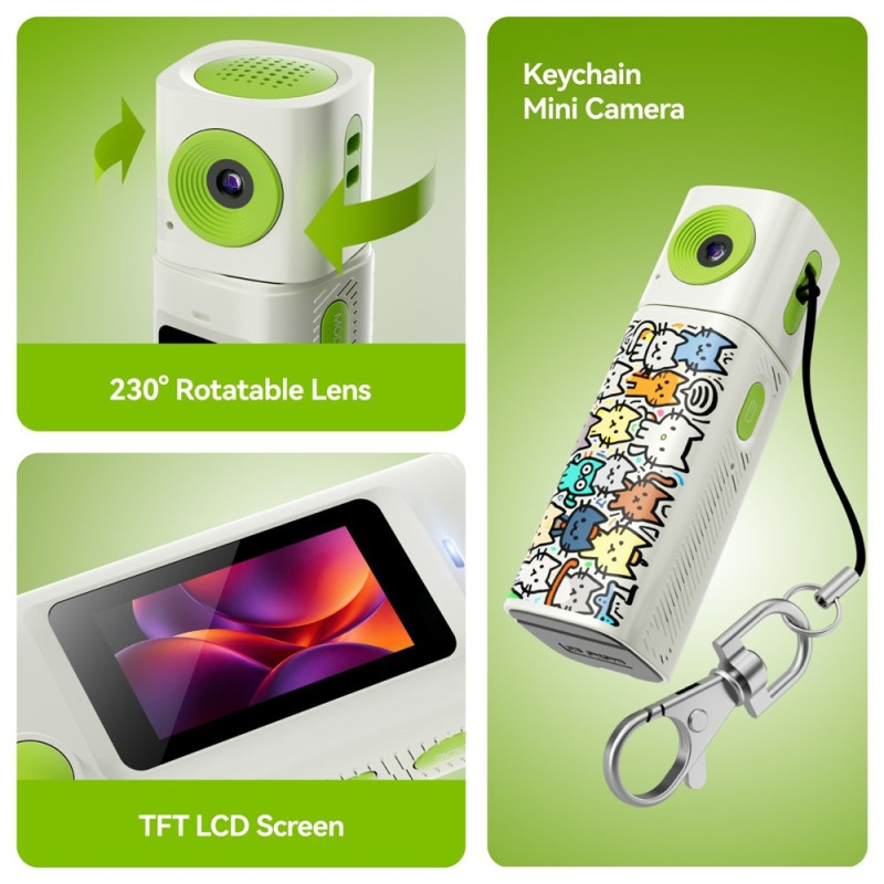 G10 Mini Camera 0.96" Screen 2K HD Video Camera 230 Degree Rotatable Lens