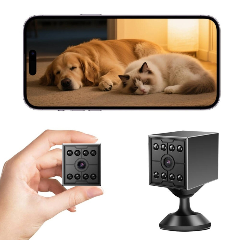 WiFi HD Mini Natkamera Fjernovervågning Bevægelsesdetektion Sikkerhedskamera