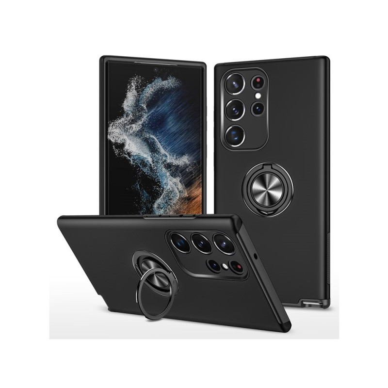 Til Samsung Galaxy S26 Ultra Hybridcover med Ringholder og Stander - Sort