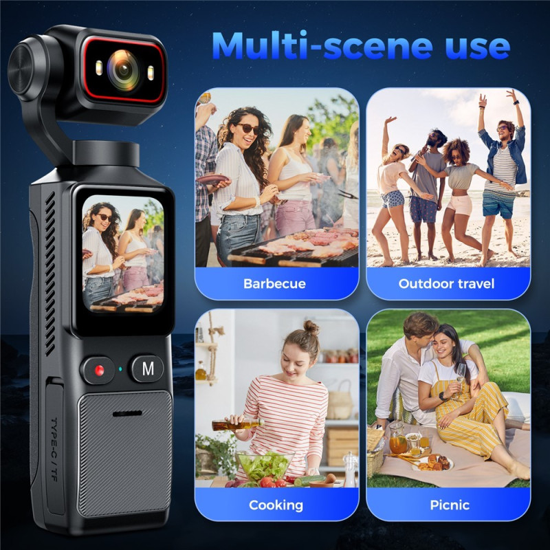 L19 4K Action Camera Anti-Shake VLOG Camcorder with 1.69 Inch Touch Screen and Wi-Fi