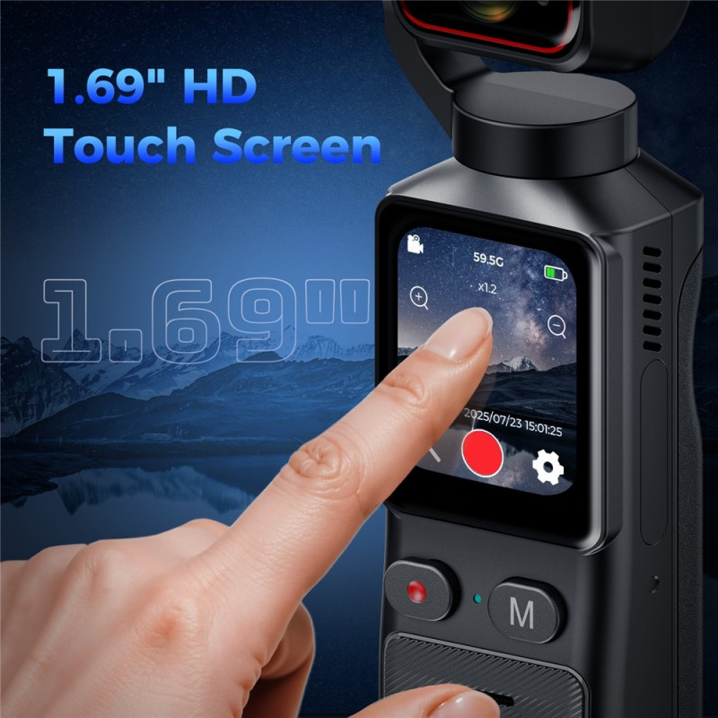 L19 4K Action Camera Anti-Shake VLOG Camcorder with 1.69 Inch Touch Screen and Wi-Fi