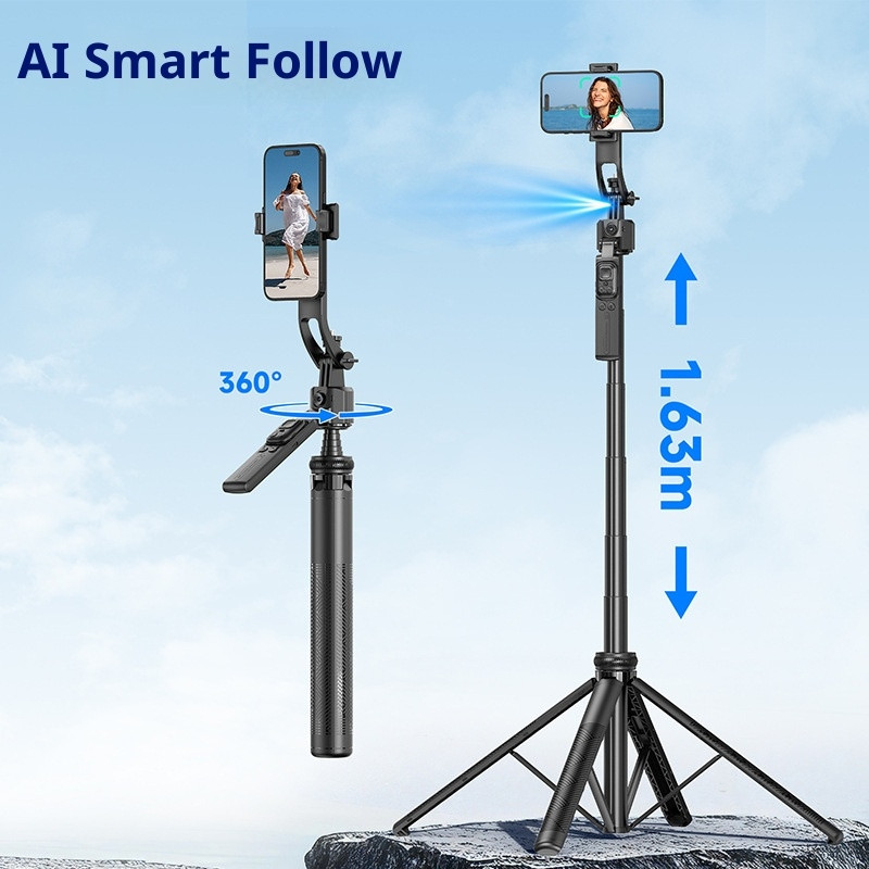 CYKE C17 AI Intelligent Ansiktssporingsstativ Live Streaming Selfiestang