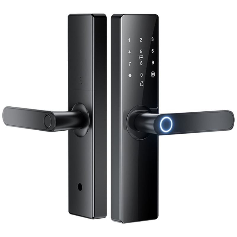 Tuya Smart Elektronisk Dørlås Lås Fingeravtrykk Passord - 17 cm Låsehus