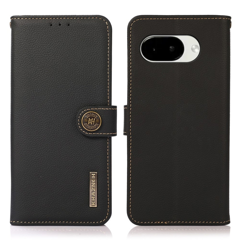 KHAZNEH Google Pixel 10a Lompakkokotelo Aito Nahka RFID Suojaus - Musta