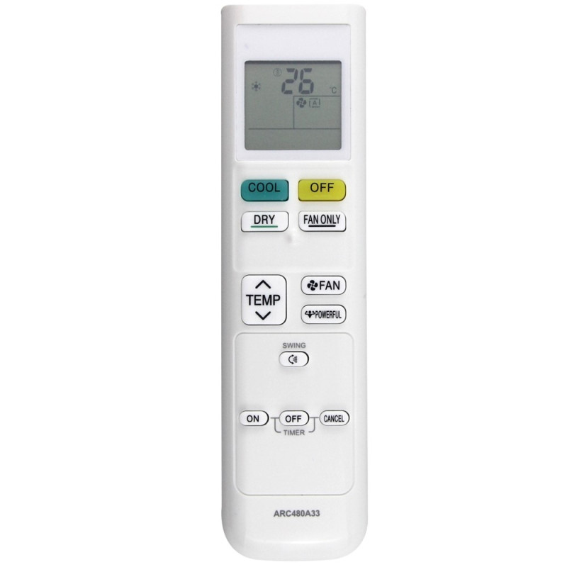 Daikin-ilmastointilaitteen ARC480A33 -kaukosäätimen vaihto