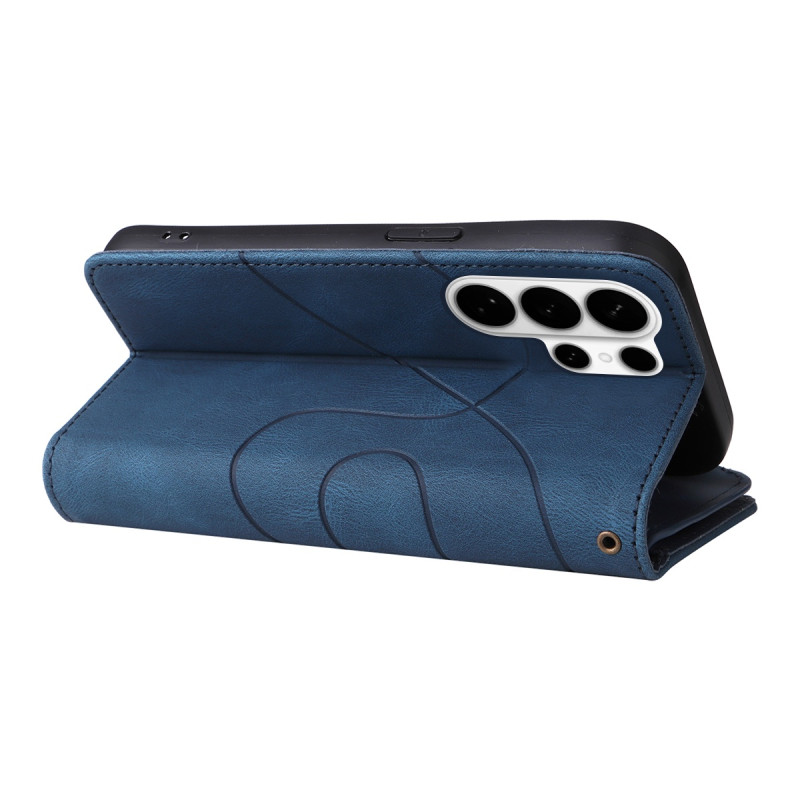 For Samsung Galaxy S26 Ultra Wallet Case with Zipper and Wrist Strap Stand - Blue