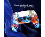 DATA FROG För Sony Playstation 5 Silikonskydd Spelkontrollskydd med 2 Rocker Caps