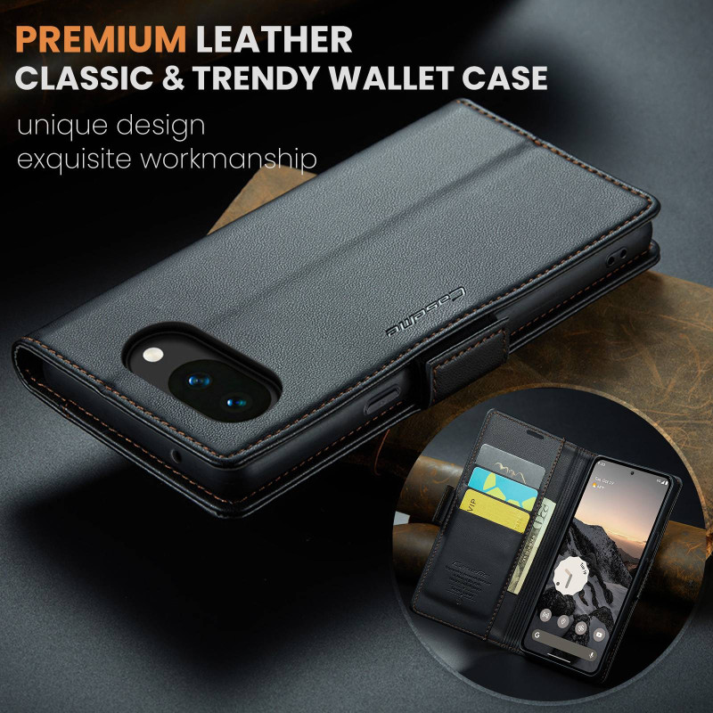 CASEME Google Pixel 10a RFID Suojattu Lompakkokotelo - Musta