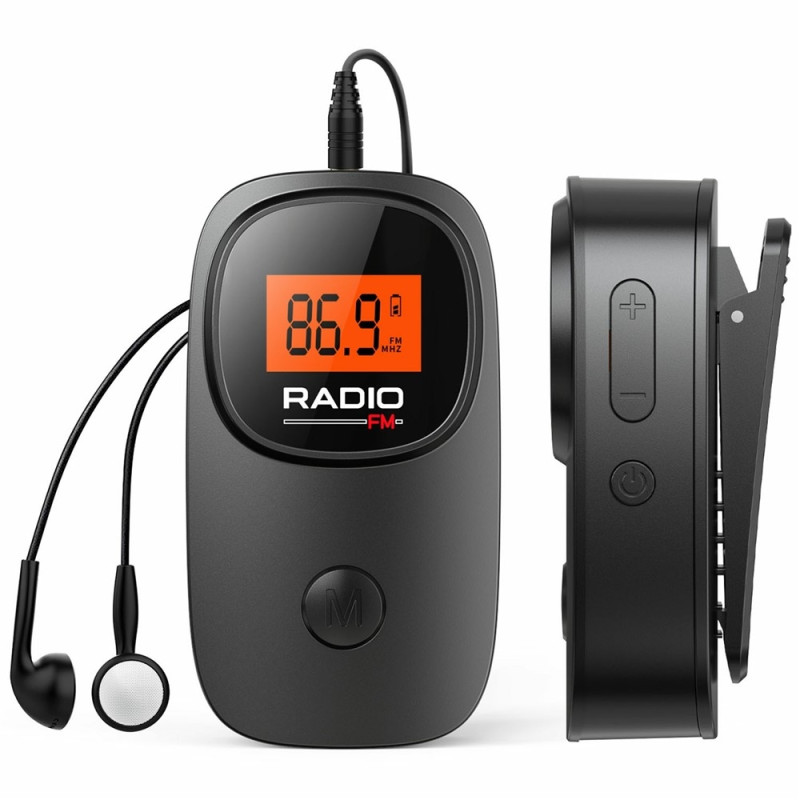 MI06 Radio Lommeradio Bærbar FM-radio Digitalt Display 30 Forhåndsinnstilte Stasjoner