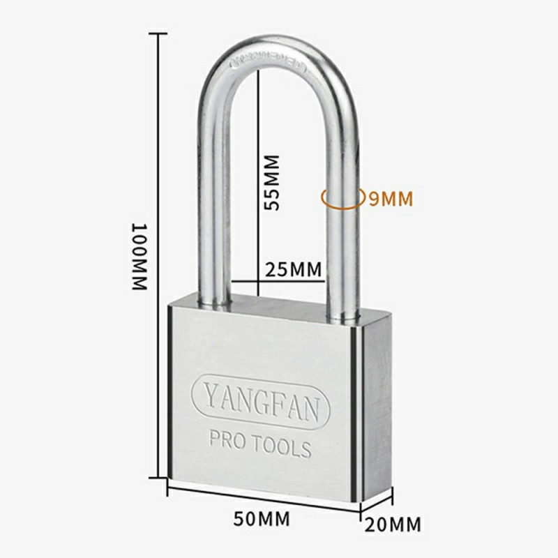 Security lock Padlock Anti-theft 50mm shackle waterproof rust resistant 4 keys