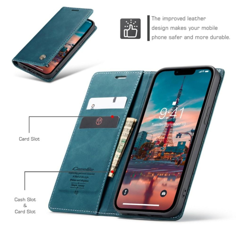 CASEME Lommebok - deksel iPhone 14 - Blå