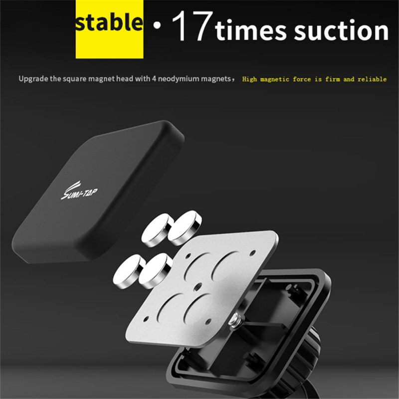 SUMI-TAP Magnetisk Bilholder Magnetmonteret Mobiltelefonstativ GPS-understøttelse