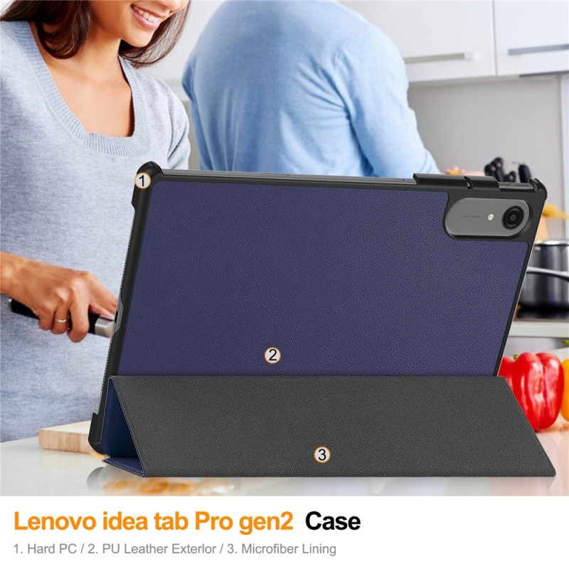 Til Lenovo Idea Tab Pro Gen 2 13" Cover med Stander Stødbeskyttelse - Blå