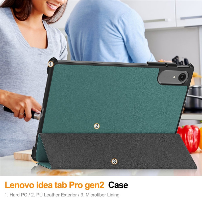 Til Lenovo Idea Tab Pro Gen 2 13" Deksel med Stativ Støtsikker - Grønn