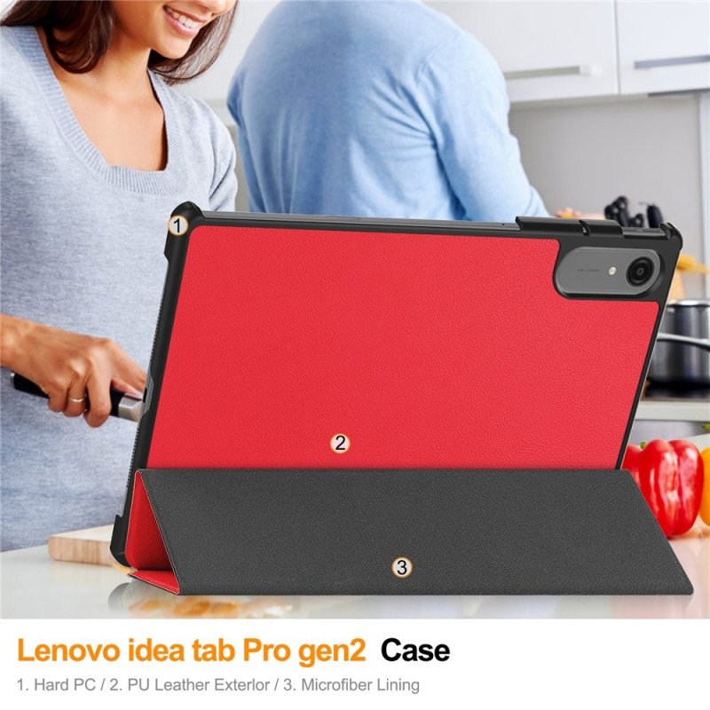 Lenovo Idea Tab Pro Gen 2 13" Suojakotelo Teline Iskunkestävä - Punainen