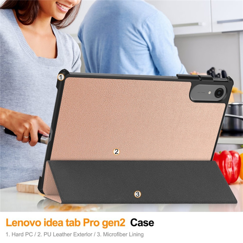 Til Lenovo Idea Tab Pro Gen 2 13" Cover med Stander Stødbeskyttelse - Rose Gold