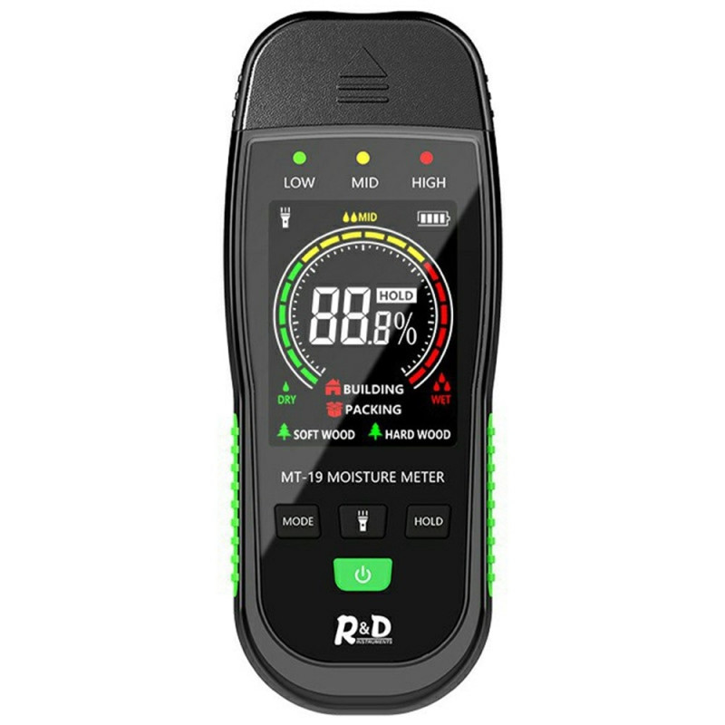 R&D MT-19C kosteusmittari digitaalinen LCD-kosteusilmaisin kosteus puu paperi rakennusmateriaalit
