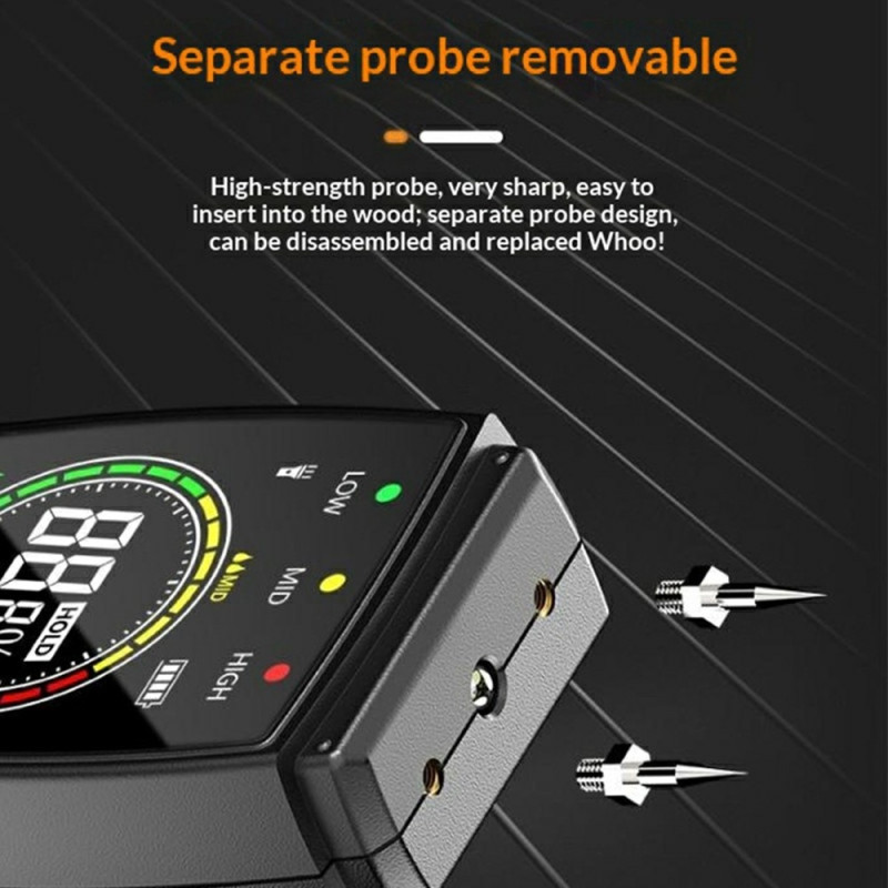 R&D MT-19C Fugtighedsmåler Digital LCD Fugtdetektor Fugt Træ Pap Byggematerialer