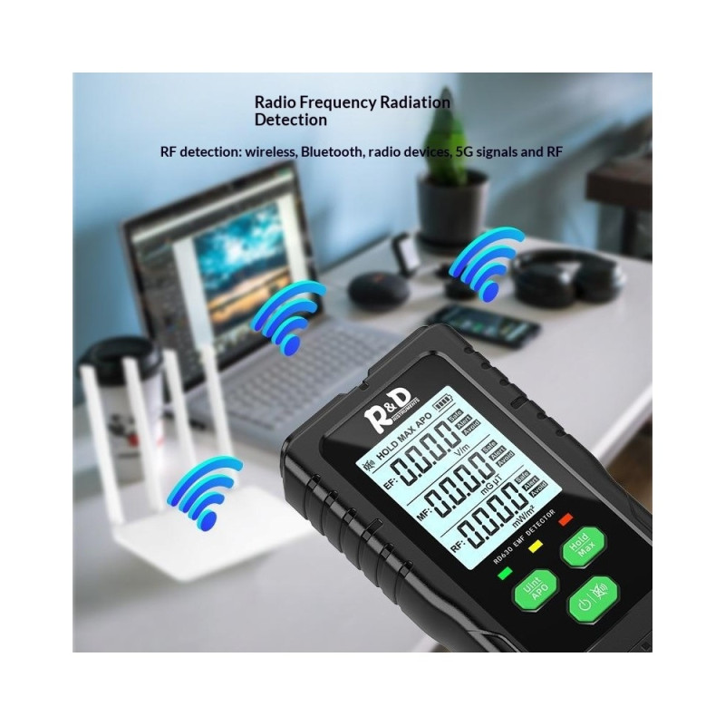 EMF Detector 3 in 1 Electric Magnetic RF Radiation Meter EF MF Frequency Tester