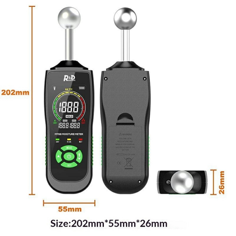 Spherical Sensor Moisture Meter Non-destructive Induction Wall Floor Moisture Detector