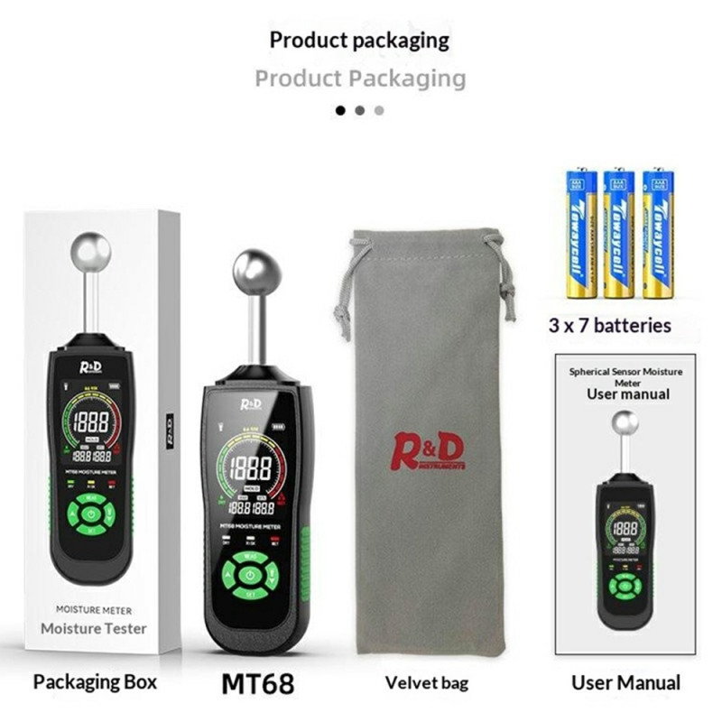 Spherical Sensor Moisture Meter Non-destructive Induction Wall Floor Moisture Detector