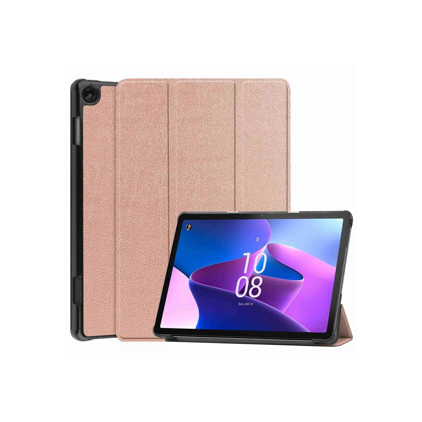 For Lenovo Tab M10 (Gen 3) Trifold Stand Kansi - Rose Kulta