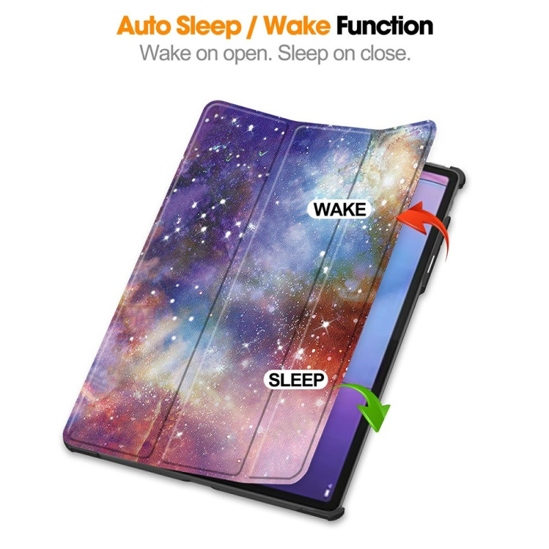 Til Lenovo Idea Tab Pro Gen 2 13" Cover Tri-fold Stander Mønsterprint - Space