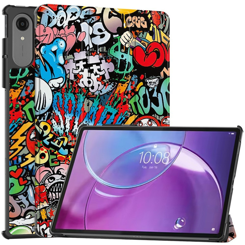 Lenovo Idea Tab Pro Gen 2 13" Suojakotelo Kolmitaitto Teline Kuviopainatus - Graffiti