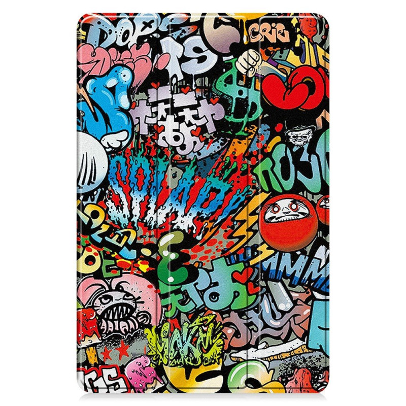 For Lenovo Idea Tab Pro Gen 2 13" Case Tri fold Stand Pattern Print Tablet Cover - Graffiti