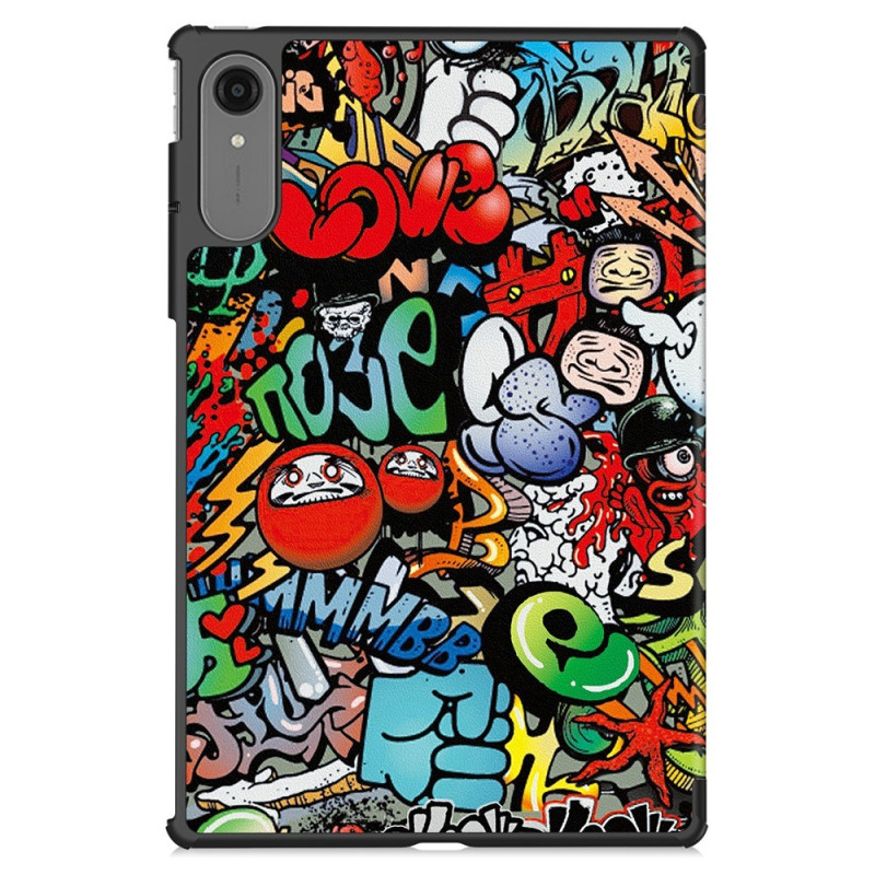 För Lenovo Idea Tab Pro Gen 2 13" Fodral Tri-fold Stativ Mönstertryck - Graffiti
