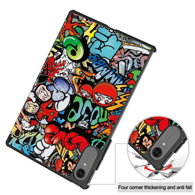 För Lenovo Idea Tab Pro Gen 2 13" Fodral Tri-fold Stativ Mönstertryck - Graffiti