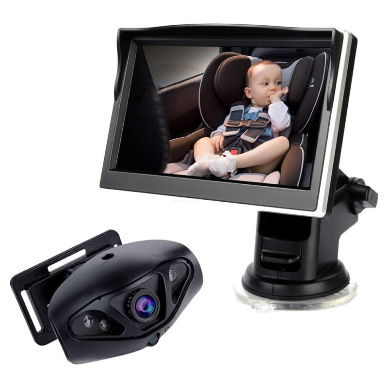 5 tuuman IPS-näyttö HD 800 x 480 vauvamonitori auton laajakulmainen yönäkö AHD 1080P -kamera