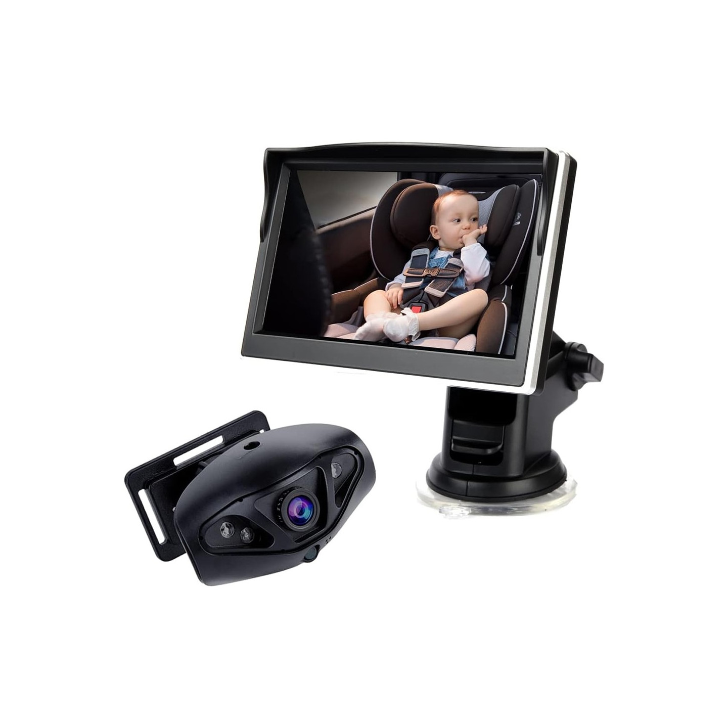 5 tuuman IPS-näyttö HD 800 x 480 vauvamonitori auton laajakulmainen yönäkö AHD 1080P -kamera