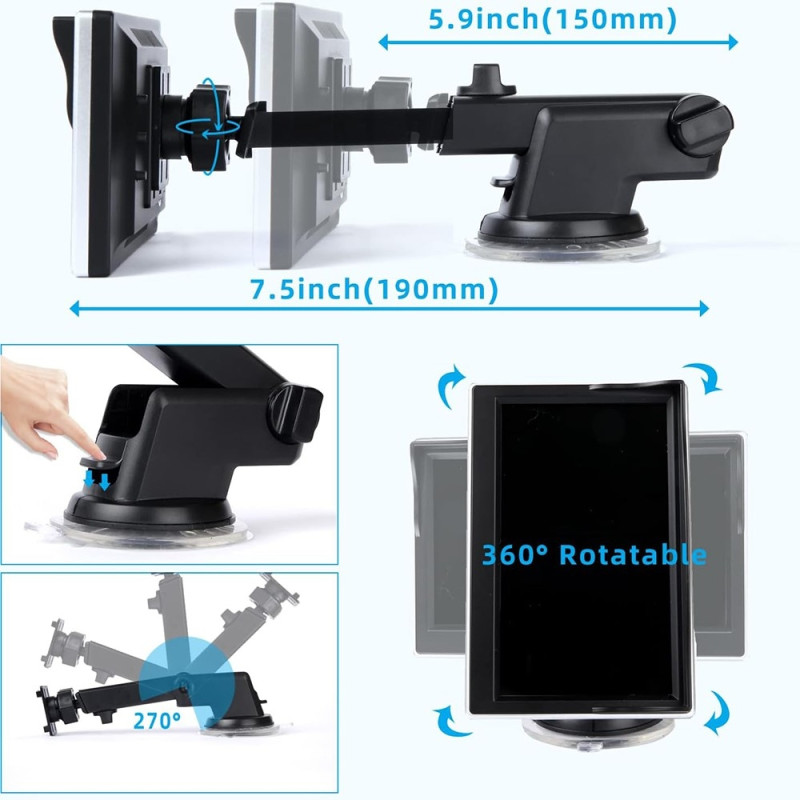 5" IPS Screen HD 800 x 480 Baby Monitor Car Wide Angle Night Vision AHD 1080P Camera