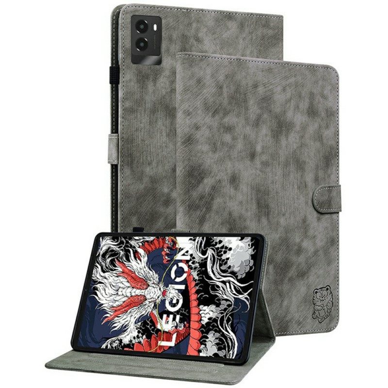 For Legion Tab Gen 3 Case Tiger Print Anti Scratch with Stand - Grey