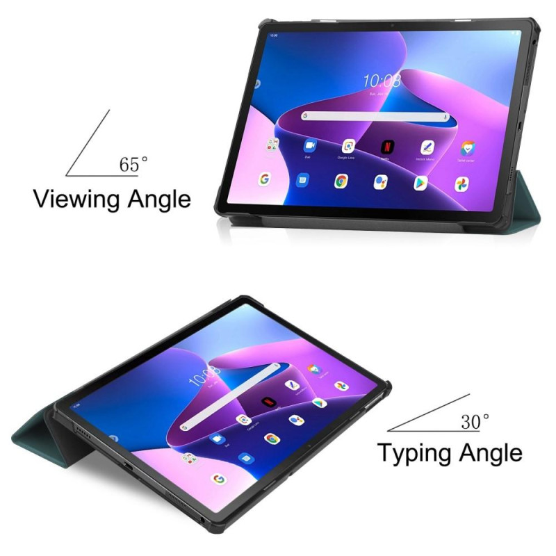 Til Lenovo Tab M10 Plus (Gen 3) Trifoldet Stativdæksel - Grøn